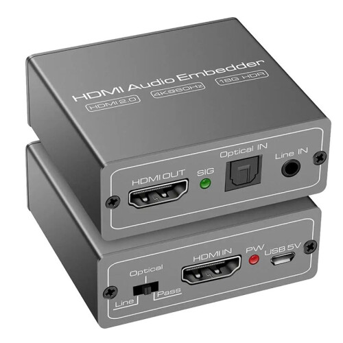-Compatible Audio Converter 4K 60Hz  Audio Extractor Adaptor Video Audio Splitter Embedder Adapter