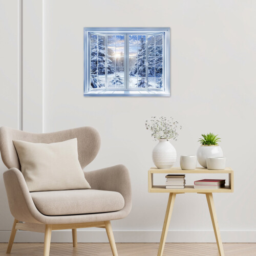 Talvilumi metsä canvas-seinätaide 10x8 tuumaa 2