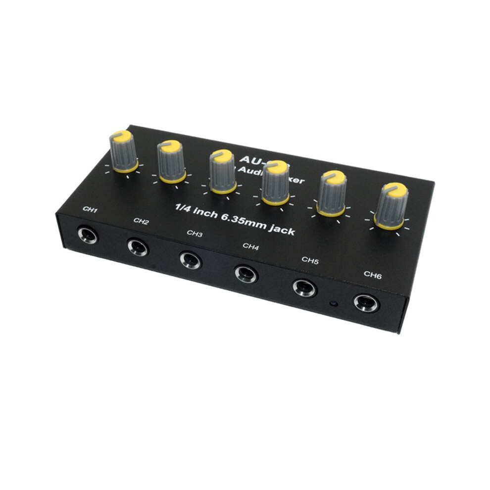 6 Channel Audio Mixer Headphone Microphone Mic Amplifier Hub Distributor 6.35Mm Jack 1/4 Trs Amplifier 6034057683934