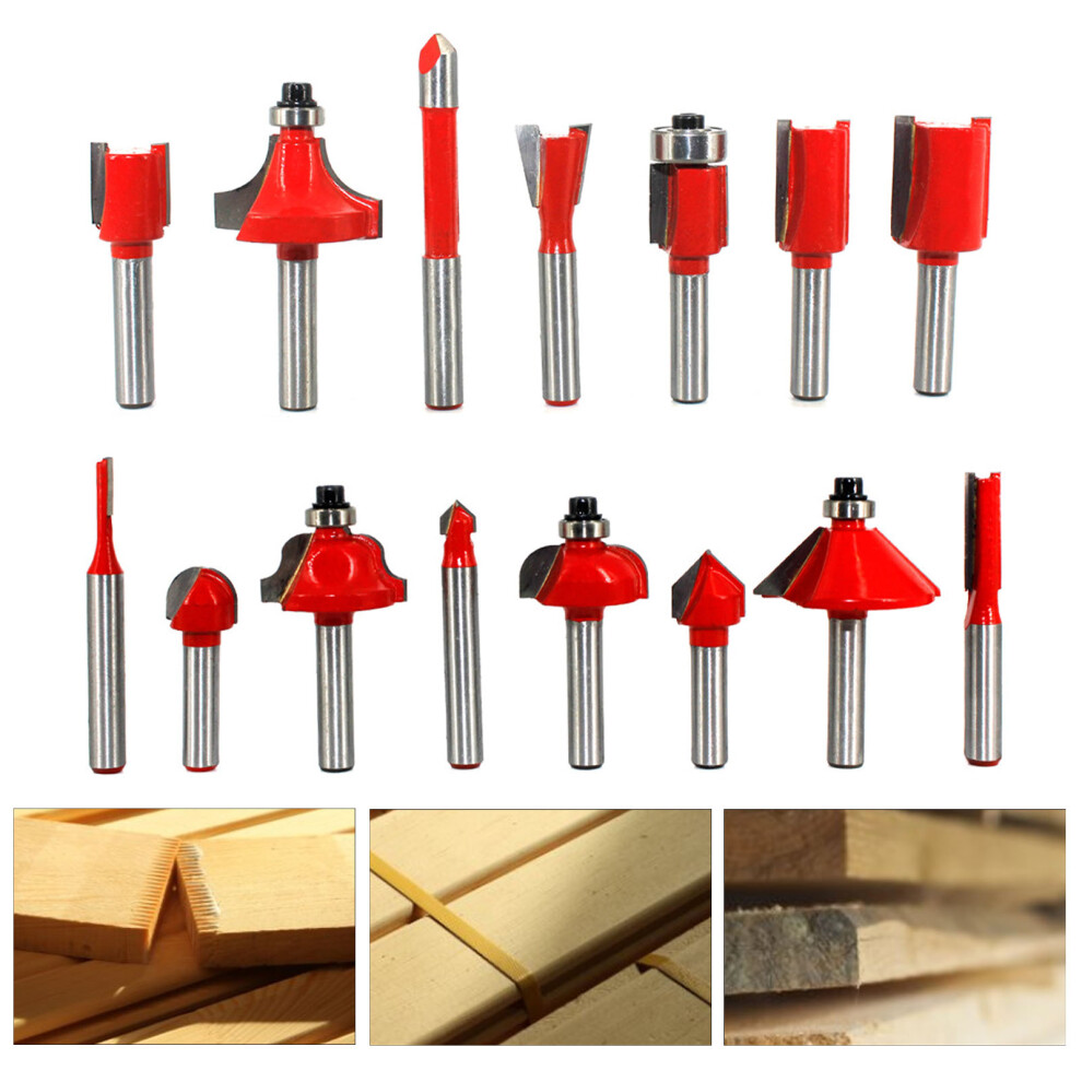 15pc Carbide Router Bits 1/4in Shank Case