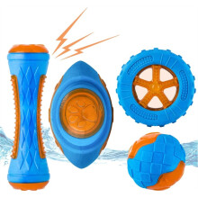 4-Piece Squeaky Dog Toy Set, Pool Toy, Floating Toy for Interactive Retrieval and , Dog Beach Toy Set
