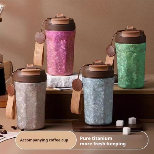 Double Layer Pure Titanium Vacuum Flasks Pure Titanium Coffee Cup High-Value Take-Out Portable High-End Exquisite D 1