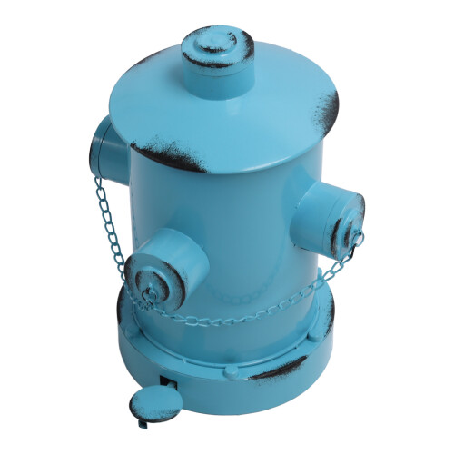 Hydranten-Mülleimer Retro Eisen Hellblau 2