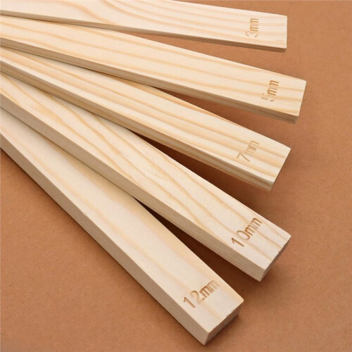 10pcs Wooden Pottery Teaching Rolling Mud Stick Guide Set -5-Size Clay Thickness Tool for Precise Measurement in Pottery 1