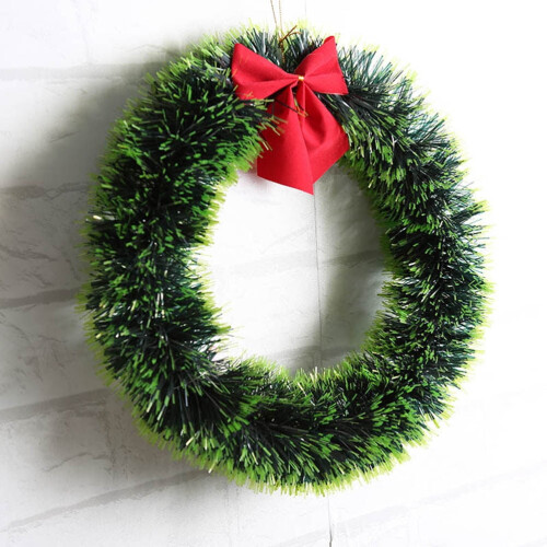Kerstkrans/decoratieve slinger met strik (groen) 1