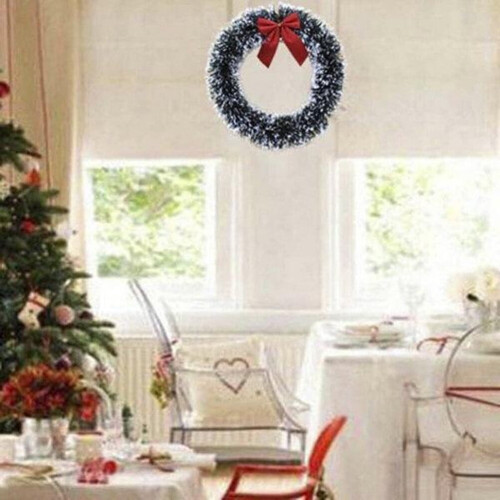 Kerstkrans/decoratieve slinger met strik (groen) 2