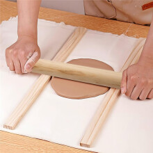 10pcs Wooden Pottery Teaching Rolling Mud Stick Guide Set -5-Size Clay Thickness Tool for Precise Measurement in Pottery
