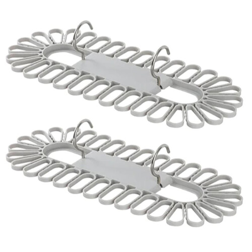 2pcs Durable Socks Drying Rack Space Saving Multifunctional Clothes Hanger with 32 Clips Stable Underwear Hanging Clip