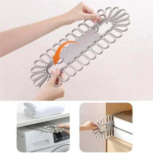2pcs Durable Socks Drying Rack Space Saving Multifunctional Clothes Hanger with 32 Clips Stable Underwear Hanging Clip 2