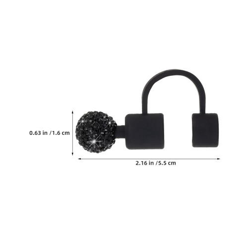 4Pcs Silicone Straw Caps for Coffee Cups with Rhinestone Decor 2