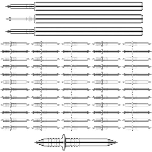 300PCS Double-Headed Skirting Nails - Solid Wood Baseboard Fasteners with Sleeve Tool 1