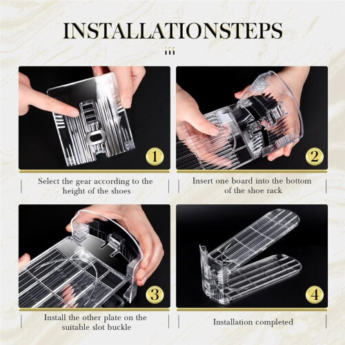 Shoe Slots Organizer 12 Pack - Shoe Stacker,3 Levels Adjustable,Space Savers 50%,Double Layer Holders for Closet