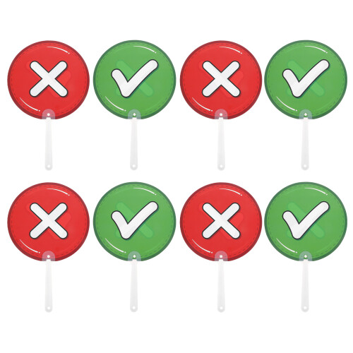 24Pièces Paddles Main Double Face Plastique Multicolores Pour École 1