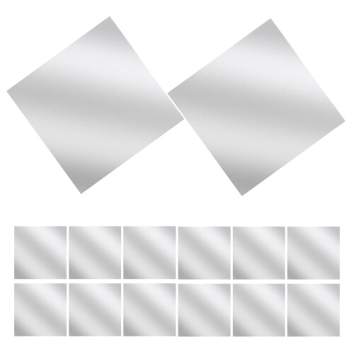 40Pcs Tiny Silver Acrylic Mirror Tiles Self-Adhesive for Wall Crafts 2