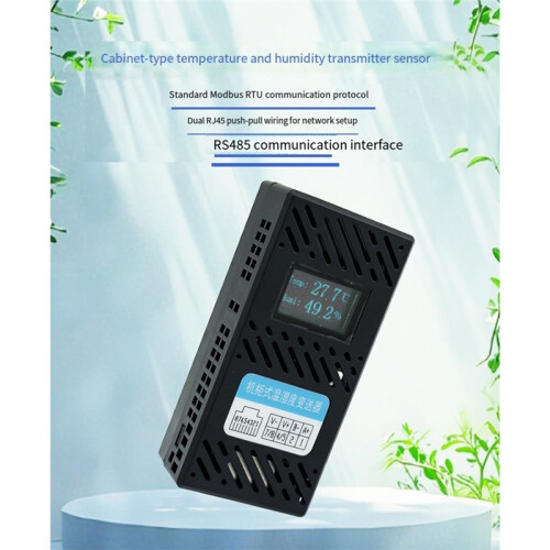 Cabinet Type Temperature and Humidity Transmitter Sensor OLED LCD Screen Self-Illuminating Night Vision Double RJ45 2