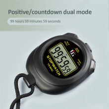 Digital Stopwatch Timer Professional Handheld LCD Chronograph Sports Stopwatch Sports Training Kitchen Timer Black