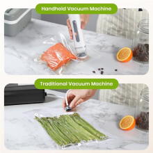 Sacos para Selagem A Vácuo para Alimentos, 15 Unidades de 21 cm X 22 cm e 15 Unidades de 26 cm X 28 cm, com Válvula de Ar para Armazenamento de