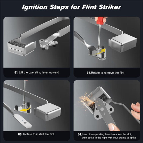 10PCS Set of 30 Triple Flints for Triple Flint Torch Strike, Flints Holder Replacements 1