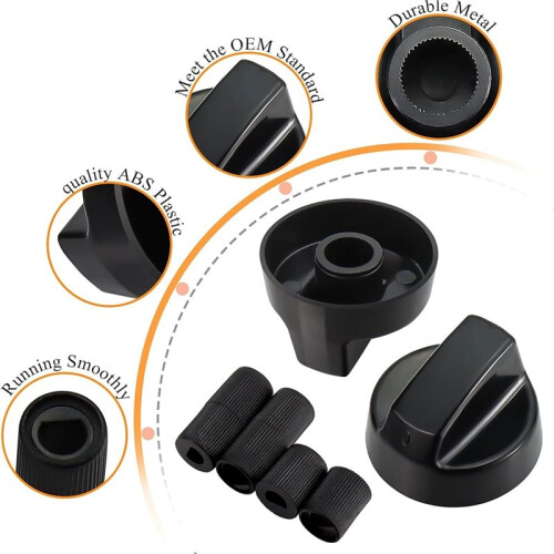 8Pack Control Knobs Replacement with 24 Adapters for Oven, Stove, and Range Versatile and Wide Application 2