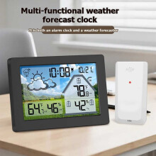 Color Screen Weather Station Wireless Indoor Outdoor Thermometer Hygrometer Weather Thermometer Household Weather Clock