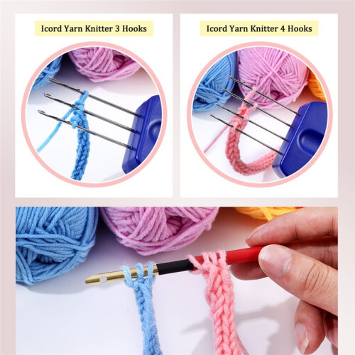 Portable Cord Knitting Hook Needle Crocheting Tool for Binding-Off or Edging Knitting LatchHook Tool Three- 2
