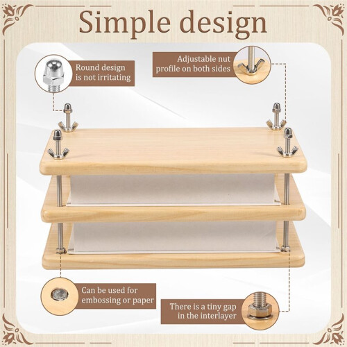 Binding Press Wooden Book Press Flat Paper Press Machine Book Binding Tool for Office Desktop DIY Book Binding 2