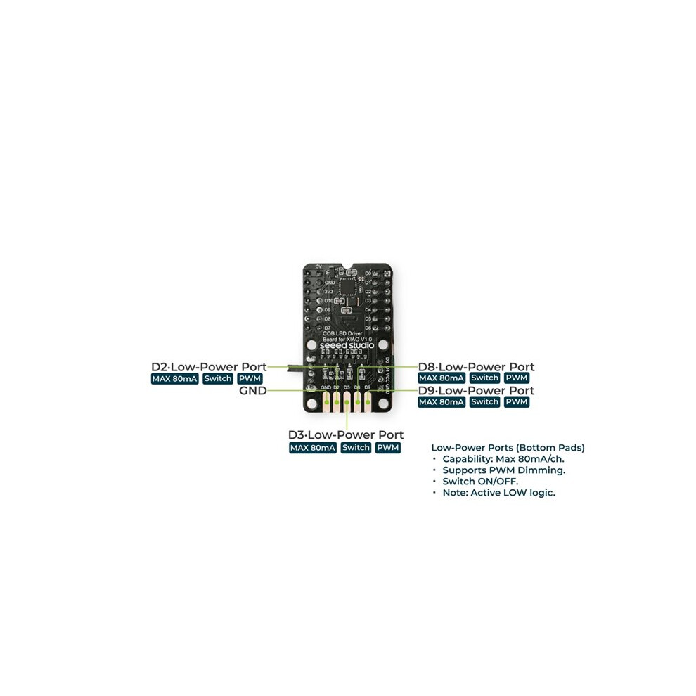 Cob Led Driver Board For Seeed Studio Xiao Ended Cob Led Strip, 7-Channel Pmic Battery Mmanagement Grove I2c Connector 6032281054513