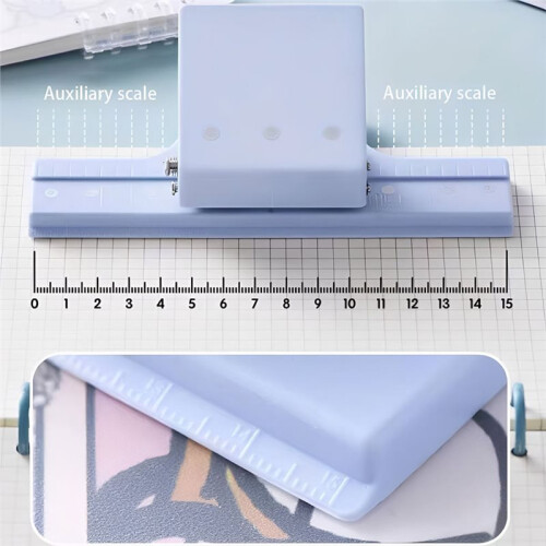 3-Hole Punch Handheld Paper Punch, Small Multi-Function Hole Puncher for Scrapbooking, Paper Crafting,6-Sheet Capacity 1