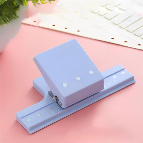 3-Hole Punch Handheld Paper Punch, Small Multi-Function Hole Puncher for Scrapbooking, Paper Crafting,6-Sheet Capacity 2