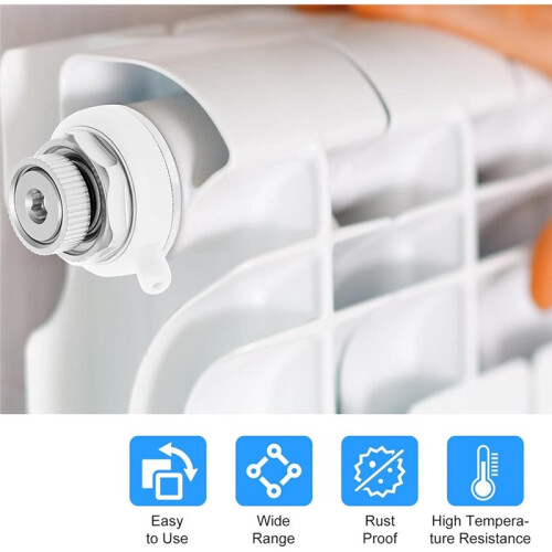Pacote com 3 Válvulas de Radiador Automáticas de 1/2 Polegada com Corte Automático e Sangria Automática para Sistemas de Aquecimento 2