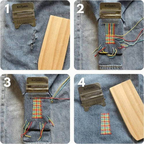 Knit Patch Kit Darning Loom,  Portable Weaving Tool for Mending Jeans, Socks, and Clothes 1