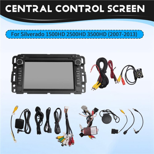 For  Silverado  Sierra Yukon 2007-2013 Android 13 CarPlay Touch Central Control Screen  Unit with Camera 1