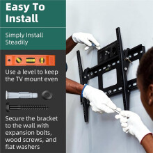 Lag Bolts for TV Wall Mount, TV Mount Screws Kit with M8x65mm Lag Screws, Drywall Anchors, Bubble Level Hardware Kit