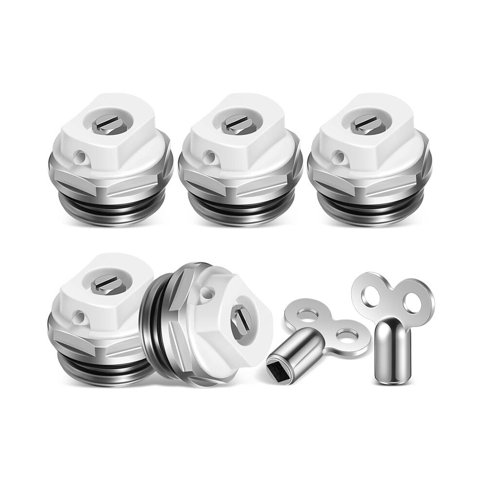 Radiator Bleed Valves - Pack Of 5 Bleed Valve & 2 Valve Keys - For All Standard Radiator Valves - Radiator Bleeder 4713843663443