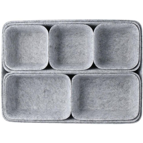 Light Gray  8-Piece Set of Office Makeup Table Forming Storage Box Organizing Storage Box
