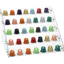 Acrylic Coffee Capsule Storage Holder, 5-Tier Coffee Capsule Storage Rack, Pods Organizer for Home, Office, Cafe Station
