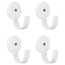 White Metal Magnetic Hooks Cruise Hooks Heavy Duty Kitchen Utensil Hanger for Office Garage Shed Gym 4pcs