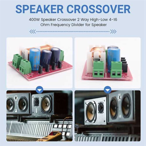 YLY-2088 2 Way Crossover Filters Module 400W Audio Speaker Frequency Divider Adjustable Full Range Treble with Shell 2