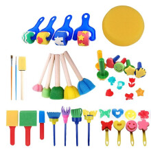 30pcs Kids Paint Sponges Paint Sponges for Kid,Early Learning Kids Toddlers Paint Brushes Sponge Stamps Foam
