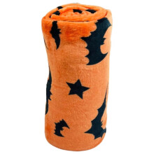1PC Festive Halloween Black Bats Printed Flannel Blanket for Sofa Office Bed Plane Travel Sleep Read Relax