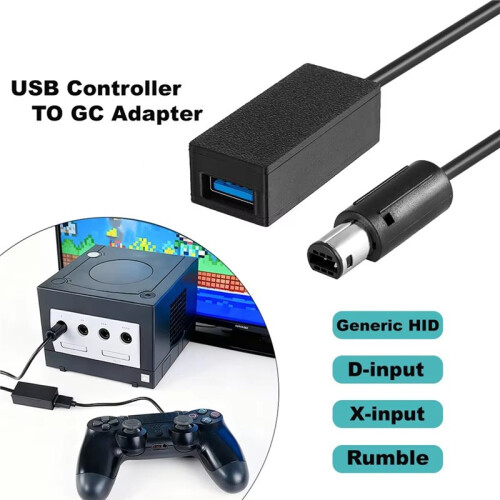 New USB Controller to GC Adapter GC USB Adapter for  GameCube Game Console 1
