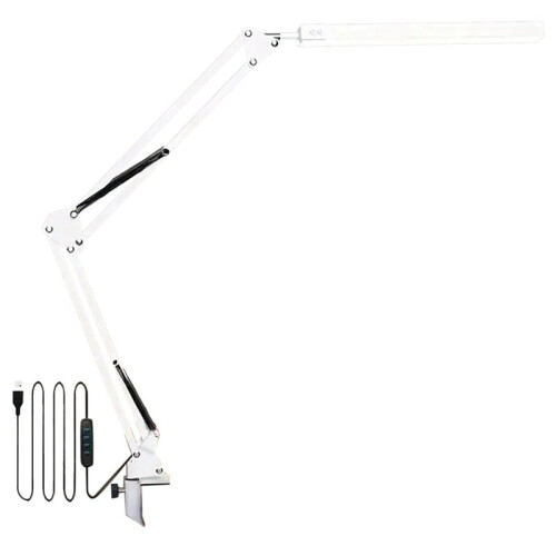 DeskLamp Adjustable Foldable Double Swing Arm Light Eye-Caring for Dormitory Study Office Architect Task Lamp Dimmable B