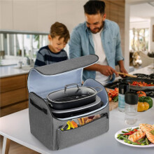 Enclosed Cover for Foodi Possible Cooker Pro, Dust Cover with Front Pocket Fits Slow Cooker, Gray