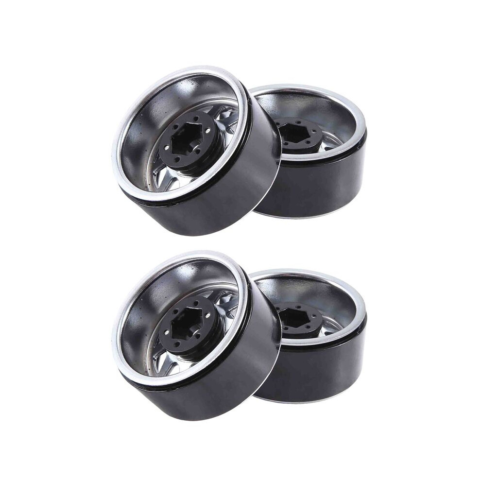 4Pcs Metal Alloy 1.9 Beadlock Wheel Rims For 1:10 Rc Crawler Axial Scx10 Axi03007 90046 Trx4 Redcat Gen8 (Silver) Silver 6032810476021