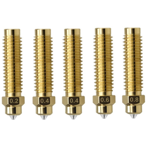 5Pack Nozzle 0.2mm 0.4mm 0.6mm 0.8mm for  Centauri Carbon 3D Printer, High Flow Brass-Hardened Steel Nozzle