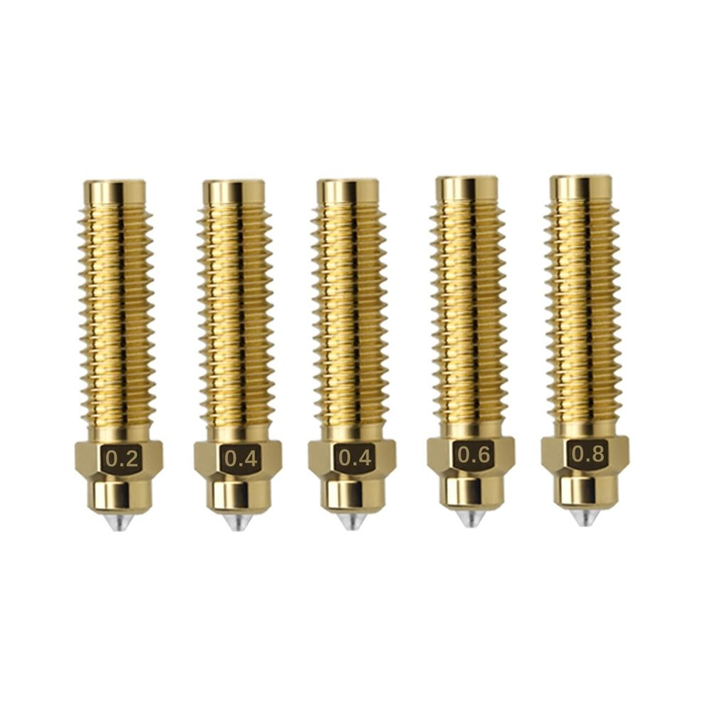 5Pack Nozzle 0.2Mm 0.4Mm 0.6Mm 0.8Mm For Centauri Carbon 3D Printer, High Flow Brass-Hardened Steel Nozzle 4711826186316