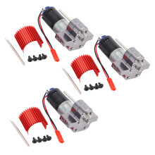 3X 370 Brushed Motor+Alloy Heat Sink Gear Box Set with Steel Gears for WPL Henglong C14 C24 B14 B24 B16 B36 4X4 6X6