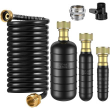 3Pcs Drain Bladder Kit,Drain Cleaning Bladder Fits 1in to 6in Pipes,with Retractable Hose,Shut-Off Valve &Faucet Adapter