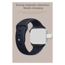 Portable Magnetic Watch Wireless Fast Charger for IWatch Series 6-1 Type C Convert Charger for IWatch Series 9-5 Black