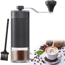 Tragbare Manuelle Kaffeemühle mit 40 Einstellbaren Mahlgraden, Handkaffeemühle mit 30 G Mahlgrad für Reisen, Camping, Büro und Zuhause